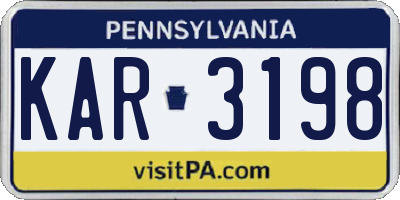 PA license plate KAR3198