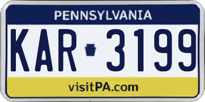 PA license plate KAR3199