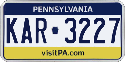 PA license plate KAR3227