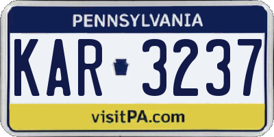 PA license plate KAR3237