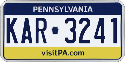 PA license plate KAR3241