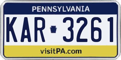 PA license plate KAR3261