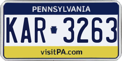 PA license plate KAR3263