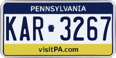 PA license plate KAR3267