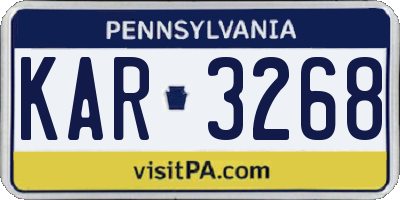 PA license plate KAR3268