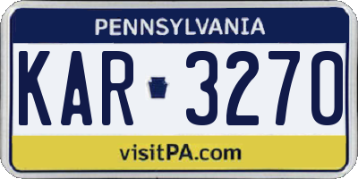 PA license plate KAR3270