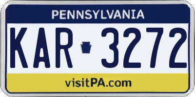 PA license plate KAR3272