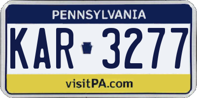 PA license plate KAR3277