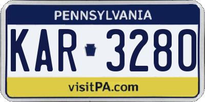 PA license plate KAR3280
