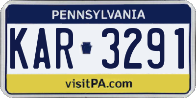 PA license plate KAR3291