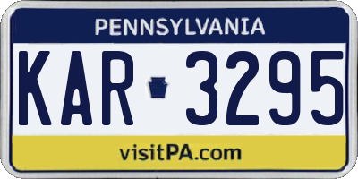 PA license plate KAR3295