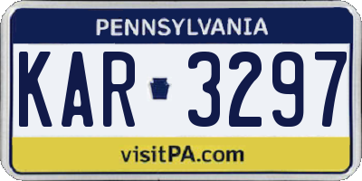 PA license plate KAR3297