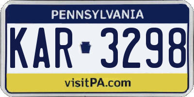 PA license plate KAR3298
