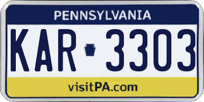 PA license plate KAR3303