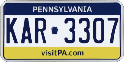 PA license plate KAR3307