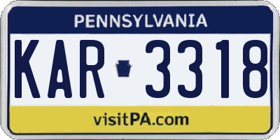 PA license plate KAR3318
