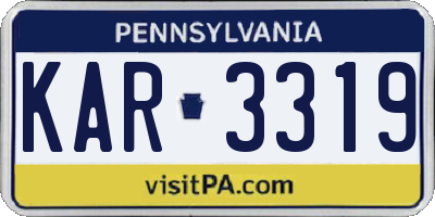 PA license plate KAR3319