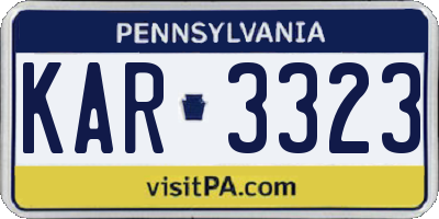 PA license plate KAR3323