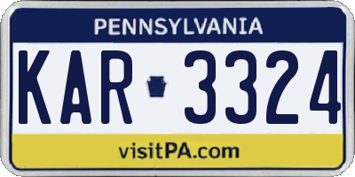 PA license plate KAR3324