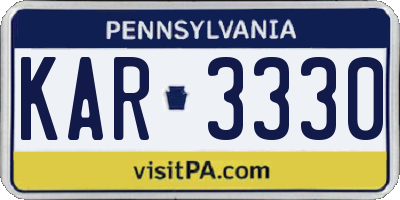 PA license plate KAR3330