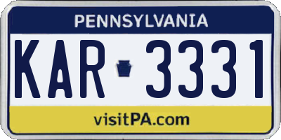 PA license plate KAR3331