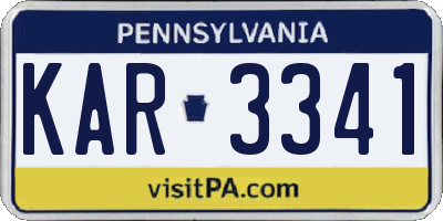 PA license plate KAR3341