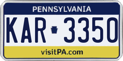 PA license plate KAR3350