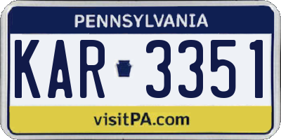 PA license plate KAR3351
