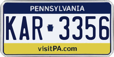 PA license plate KAR3356