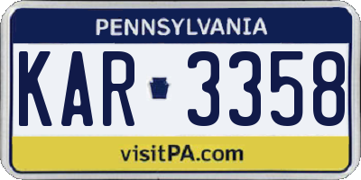 PA license plate KAR3358