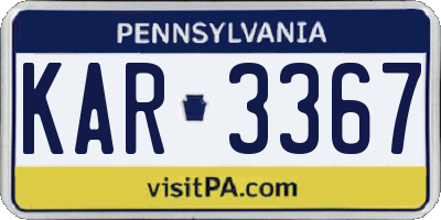 PA license plate KAR3367