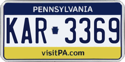 PA license plate KAR3369