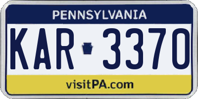 PA license plate KAR3370