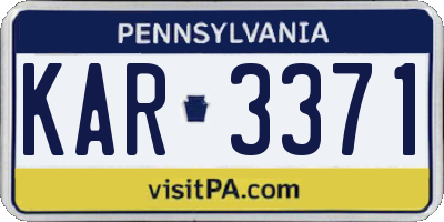 PA license plate KAR3371
