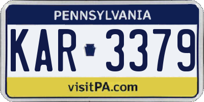 PA license plate KAR3379