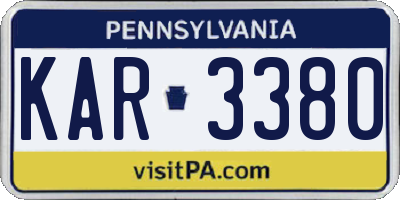 PA license plate KAR3380