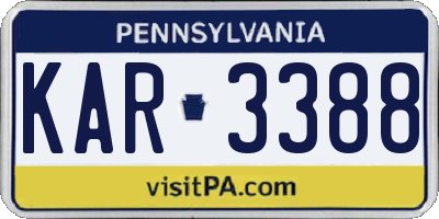 PA license plate KAR3388