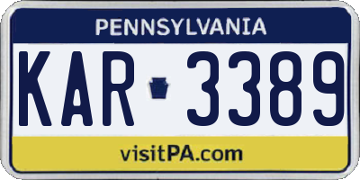 PA license plate KAR3389
