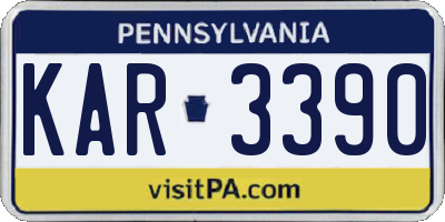 PA license plate KAR3390