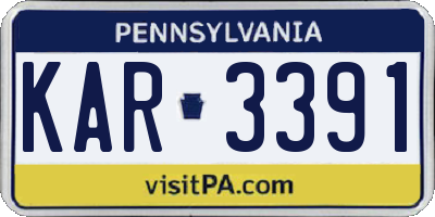 PA license plate KAR3391