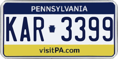 PA license plate KAR3399