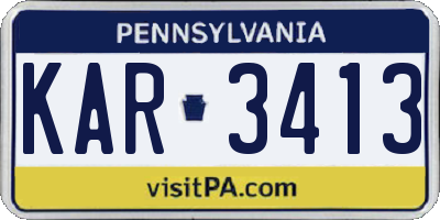 PA license plate KAR3413