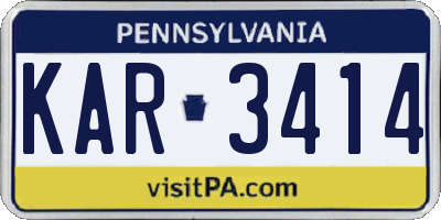PA license plate KAR3414