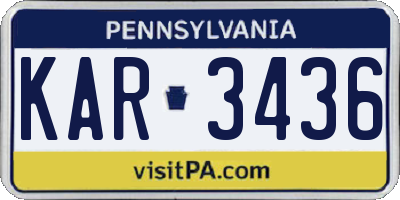 PA license plate KAR3436