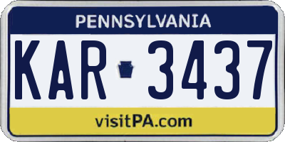 PA license plate KAR3437