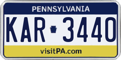 PA license plate KAR3440