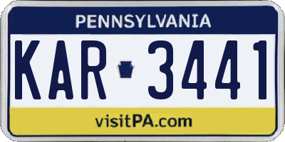 PA license plate KAR3441