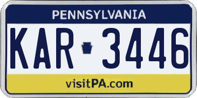 PA license plate KAR3446