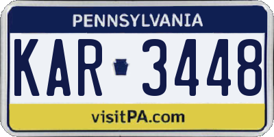 PA license plate KAR3448