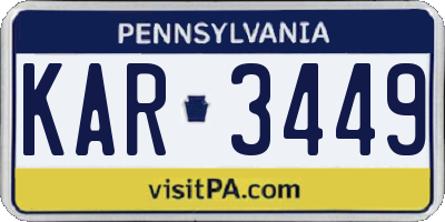 PA license plate KAR3449